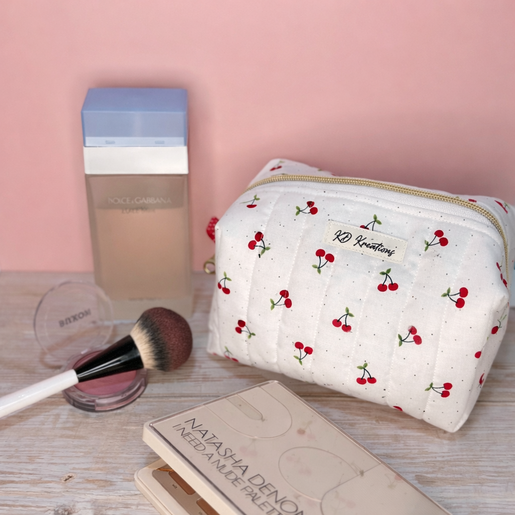 Cherry Red Makeup Bag