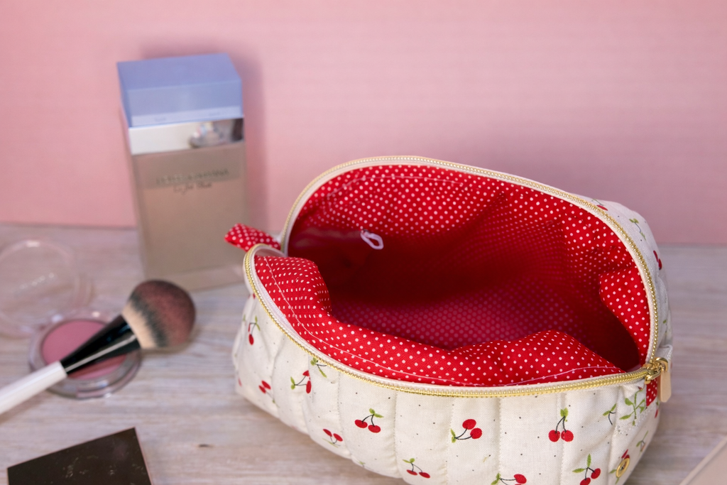 Cherry Red Makeup Bag