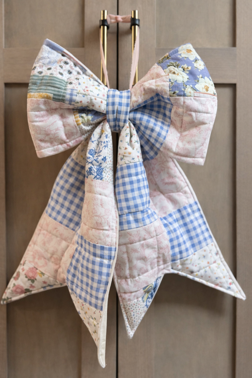 Boho Gingham Quilted Bow