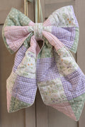 Delicate Wildflower Gingham Quilted Bow