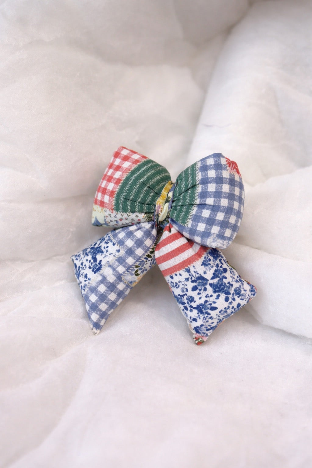 Boho Patch Puff Bow Keychain