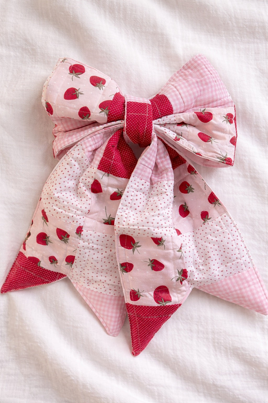 Strawberry Fields Quilted Bow