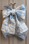Blue Elephant Quilted Bow