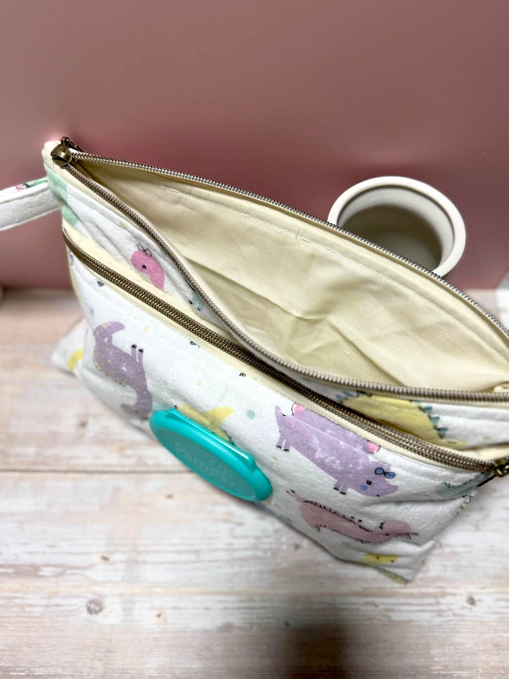Colorful Dino Diaper Pouch