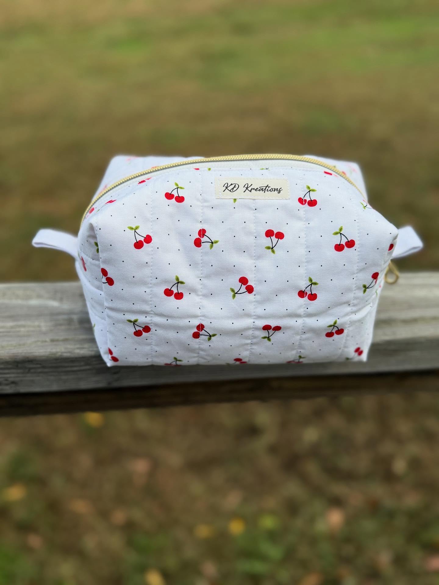 Cherry Red Makeup Bag
